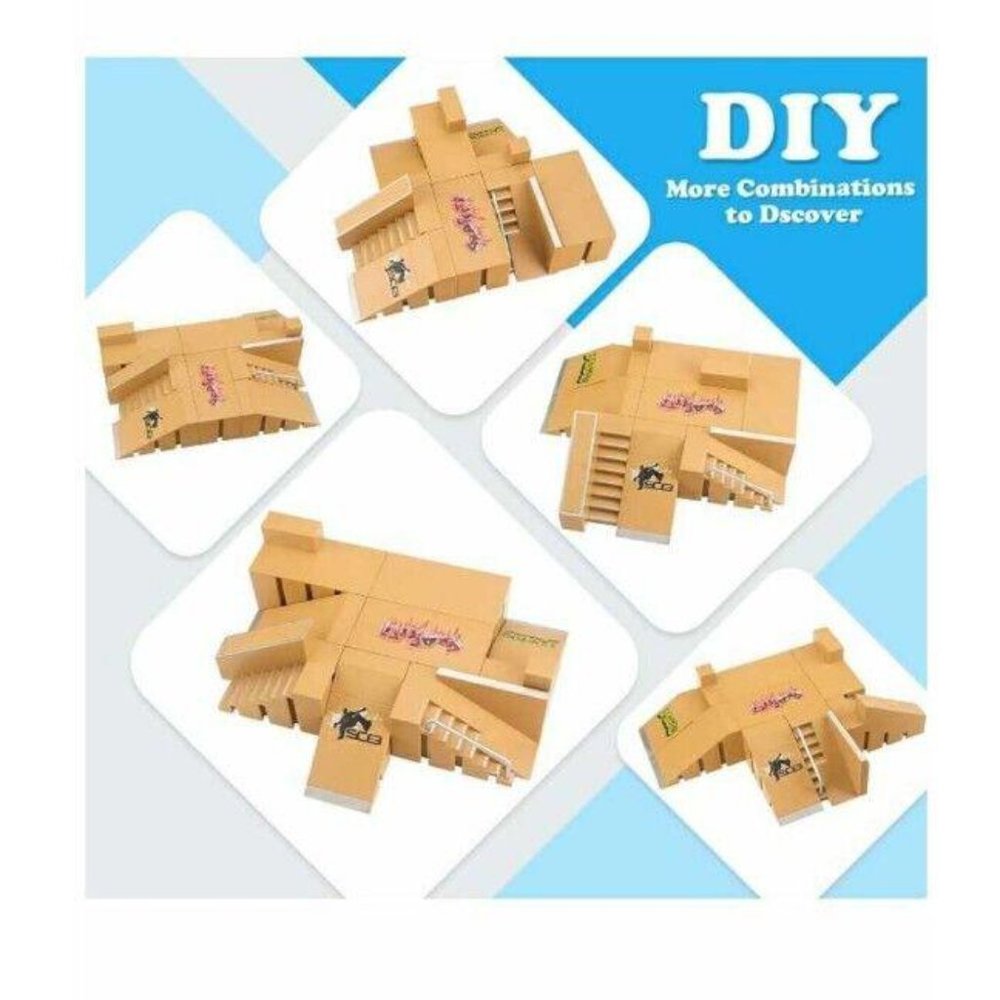 Fingerboard Skatepark with 3 Finger Skateboards Customizable and Buildable - Picture 3 of 8